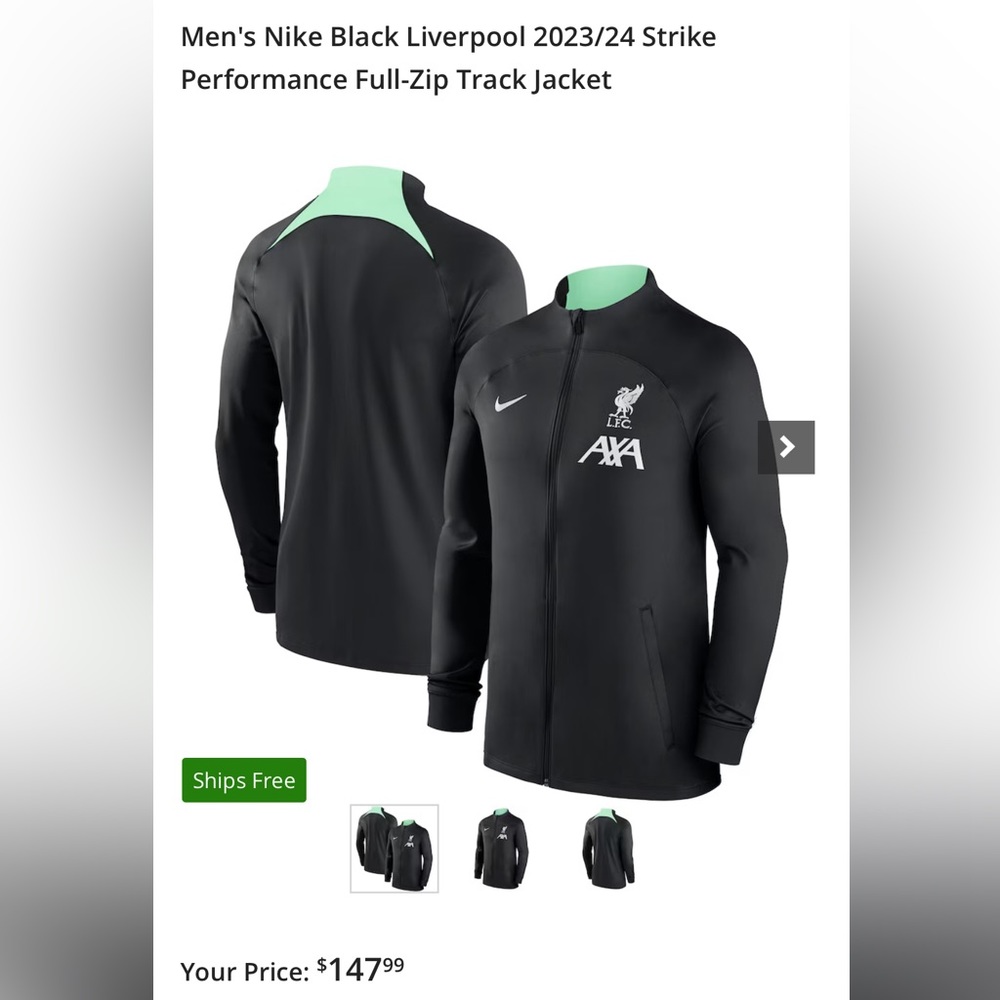 Men's Medium Nike Black Liverpool 2023/24 Strike Full-Zip Track Jacket